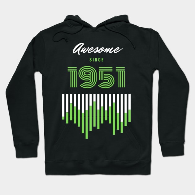 Awesome Since 1951, 70 years old, 70th Birthday Gift Hoodie by LifeSimpliCity